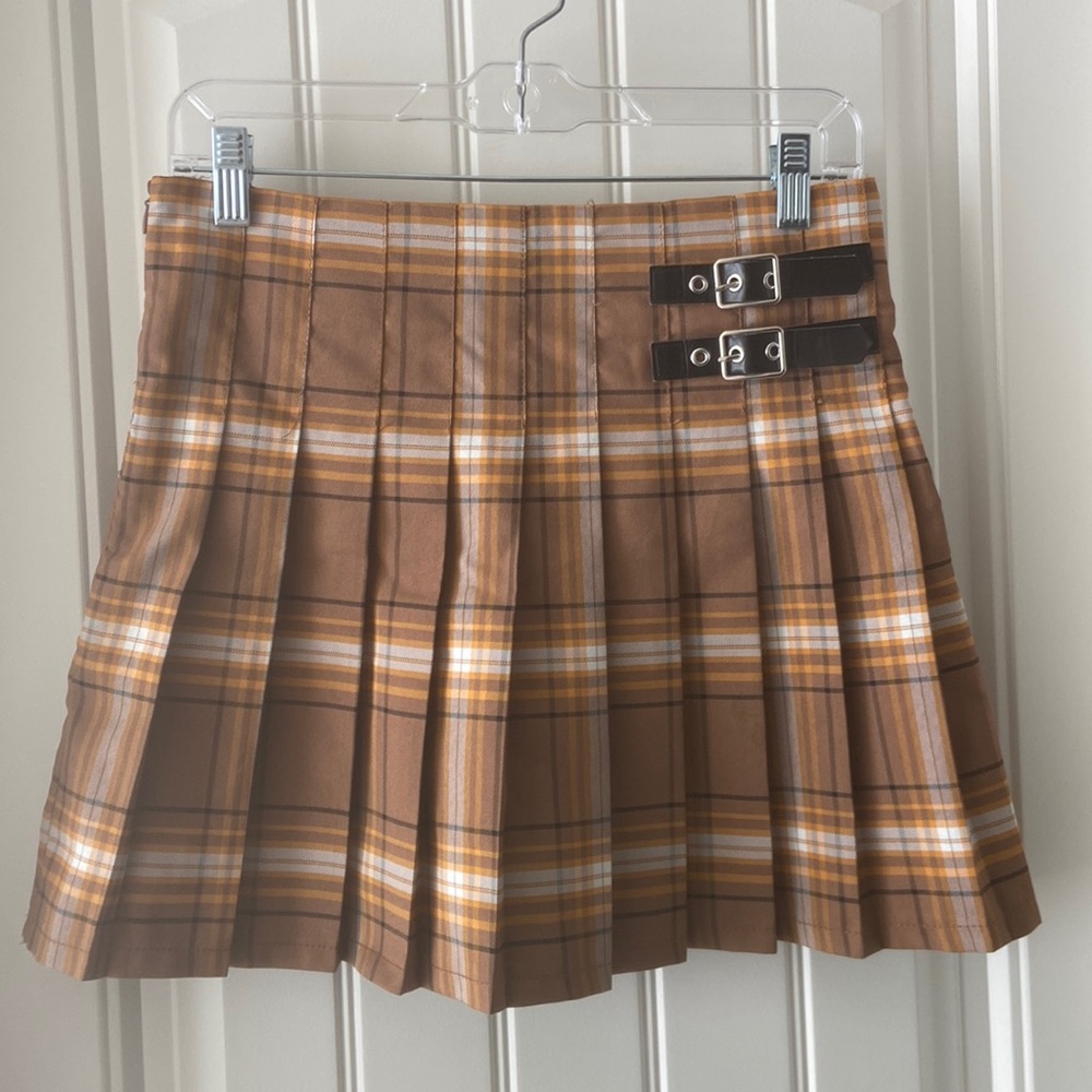 Brown Plaid Skirt